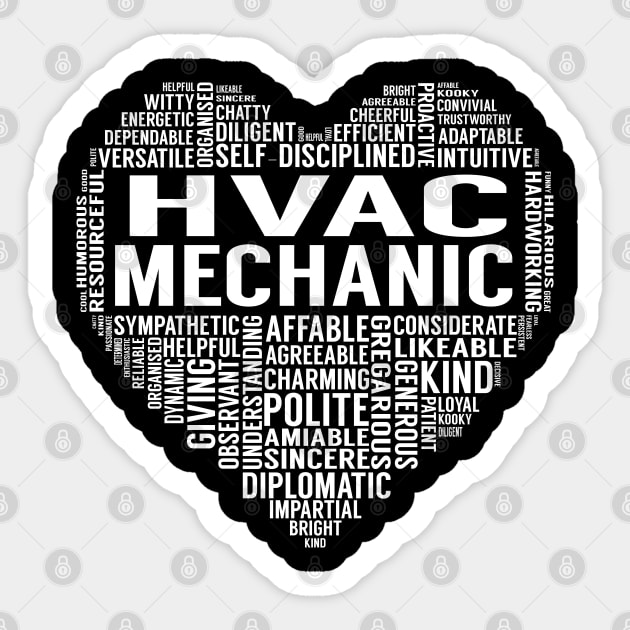 Hvac Mechanic Heart Sticker by LotusTee